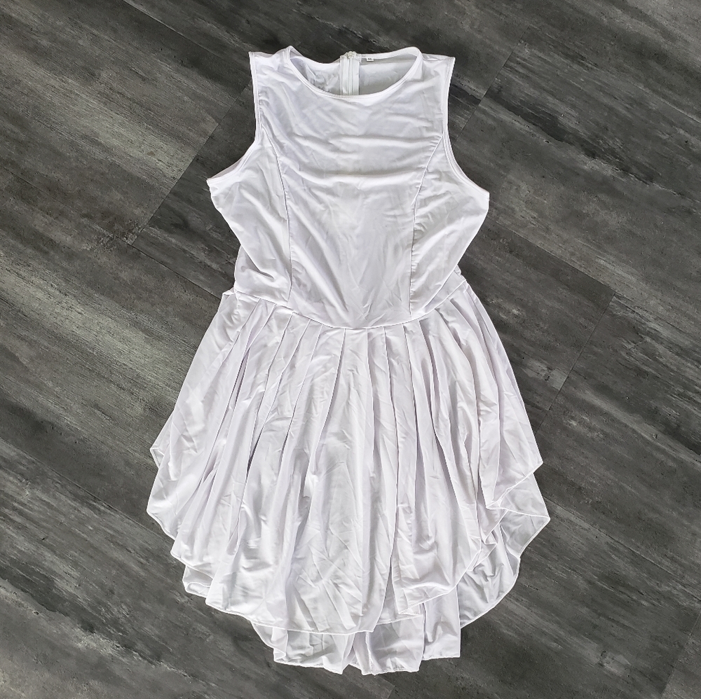 White Classic Babydoll Pleated Mini